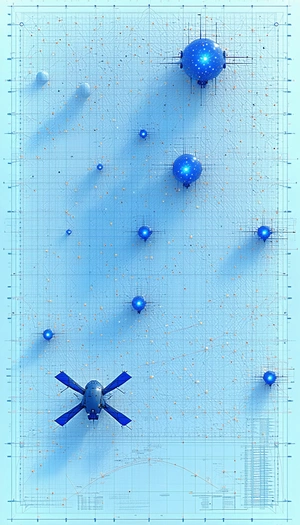 image, there blue background large