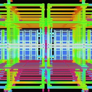 The Image Is A Three-dimensional Representation Of A Building, Possibly A House Or A Large Structure
