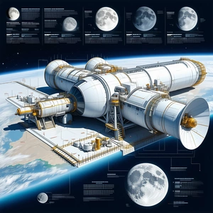 large space station shown diagram