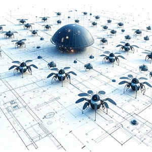 In The Image, There Is A Large, Round, Blue Structure With A Dome-like Shape