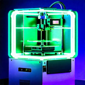 3d printer with neon accents