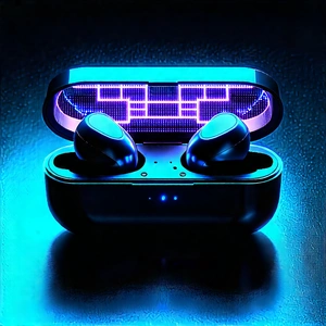 Wireless earbuds with glowing screen
