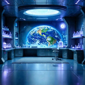 (futuristic:1.41) Research Laboratory With Image, There