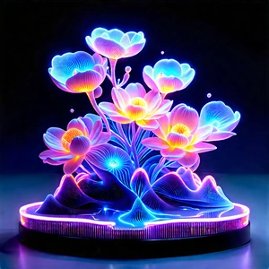3d Printer With Neon Accents With Beautifully Flower