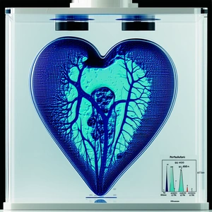 A Blue Heart-shaped Container Is Filled With A Blue Liquid