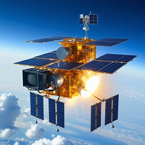 A Space Station With A Television On The Front