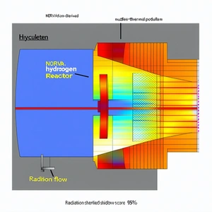 A Blue And Red Graphic Of A Nuclear Reactor