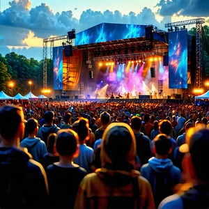 Urban Digital Art: Urban outdoor concert scene