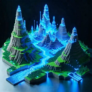 Tech Voxel Art: Artificial Intelligence Visualization With Model City