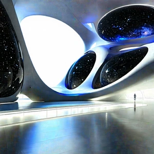 (futuristic:1.39) Innovation Hub With Large, White,
