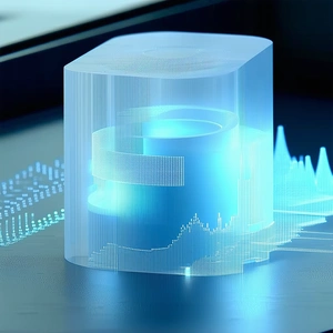 A Blue And White Object Is Sitting On A Table