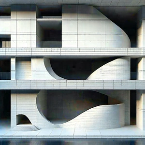 Urban Octane Render: Urban Loft With Artistic Facade With Black White