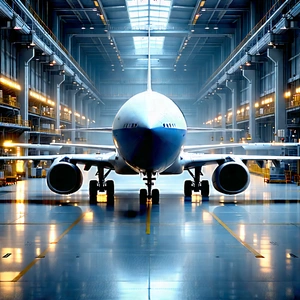 Aerospace Technology In Manufacturing Facility With Large White