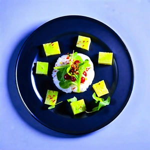 Lifestyle 3d Render: Fresh Salad Prepared With Artistic Presentation With Black Plate