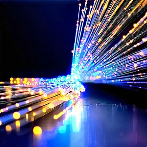 Close-up Of Fiber Optic Cables With Blue Light