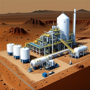 A Futuristic Industrial Facility With A Large White Building In The Center