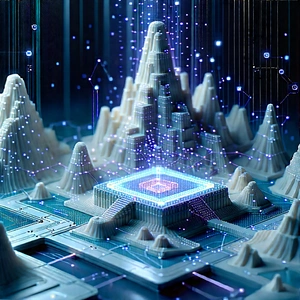 Blockchain Network Visualization With Futuristic Cityscape