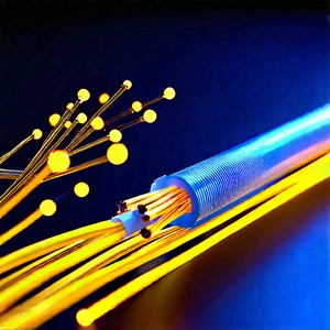 Close-up Of Fiber Optic Cables With Close-up Blue