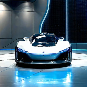 Innovative Electric Vehicle Design With Sleek White