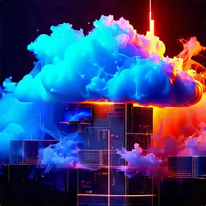 Cloud Computing Visualization With Colorful Artistic
