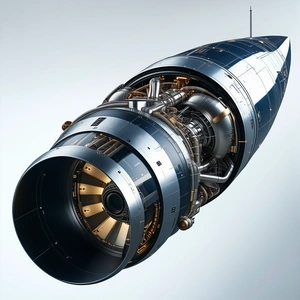 A Large Engine Is Shown In A Close-up View