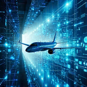 Aerospace Technology In Research Center With Large Jetliner
