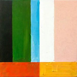Abstract Acrylic Painting: Minimalist Composition With Triadic Color Palette With Square Painting