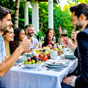 Lifestyle Stock Photography: Dinner party with like-minded individuals