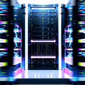 Server rack with (digital:1.37) particles