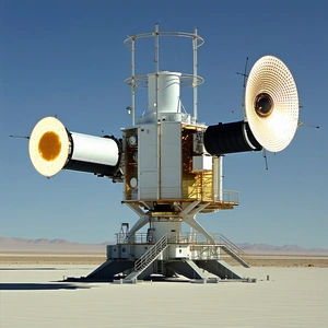 A Large White Structure With Two Large Exhaust Pipes On The Side