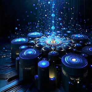 Quantum computer with (digital:1.28) particles