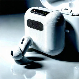 Wireless Earbuds With Digital Artwork With White Camera