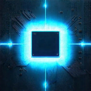 Microchip with blue light (glow:1.45)