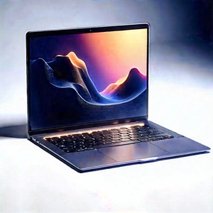 Laptop With Glowing Screen With Laptop Computer