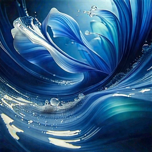 Abstract Macro Photography: Fluid Dynamics Captured In Abstract Form With Painting Blue