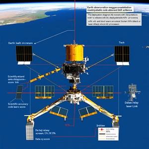 The Image Is A Diagram Of A Spacecraft, Likely A Satellite, With Various Parts Labeled