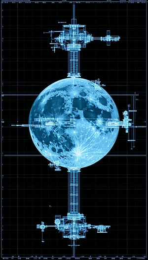 A Large Blue Sphere, Which Appears To Be A Moon, Floating In The Air