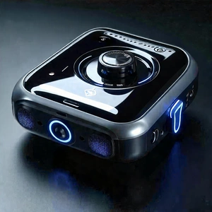 Tech Editorial Photography: Innovative Wearable (device:1.19) Design With Small, Sleek,