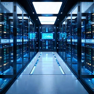 Futuristic Server Room With Image