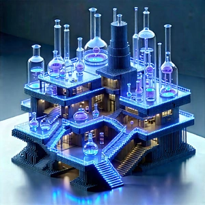 (futuristic:1.32) Research Laboratory With Large, Blue,