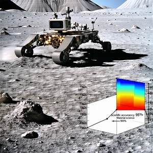 A Rover On The Moon, With A Large Rock In The Foreground