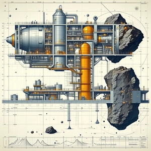 The Image Is A Detailed Drawing Of A Futuristic Space Station