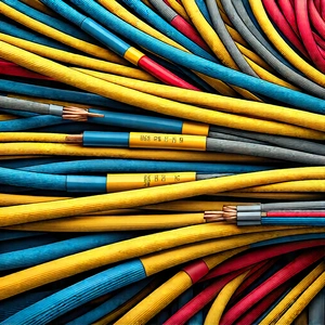 Close-up Of Fiber Optic Cables With Large Pile