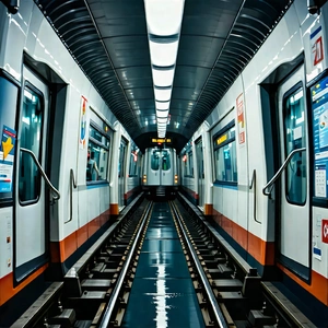 Urban Unreal Engine: City Subway In Financial District With Black White
