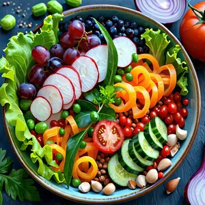 Lifestyle Graphic Design: Healthy meal prepared with organic components