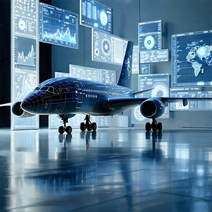 Tech Editorial Photography: Aerospace Technology In (design:1.17) Studio With Small Airplane