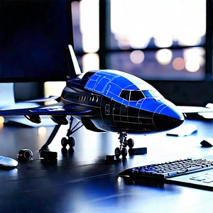 Aerospace Technology In Tech Office With Small Model