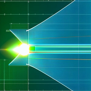 A Green Light Is Shining Through A Blue Tunnel