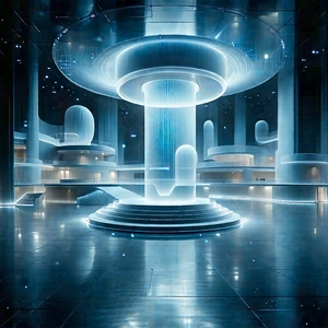 (futuristic:1.11) Innovation Hub With Image, There