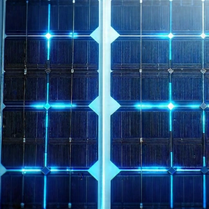 Solar Panel With Blue Light Glow With Large Solar
